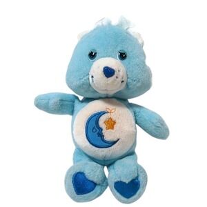 VTG 2002 Care Bears Plush Bedtime Bear 8" Stuffed Animal Blue Moon Gold Star Toy